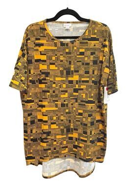 LuLaRoe NWT Women’s XS Tunic Top Shirt High Low Black Gold